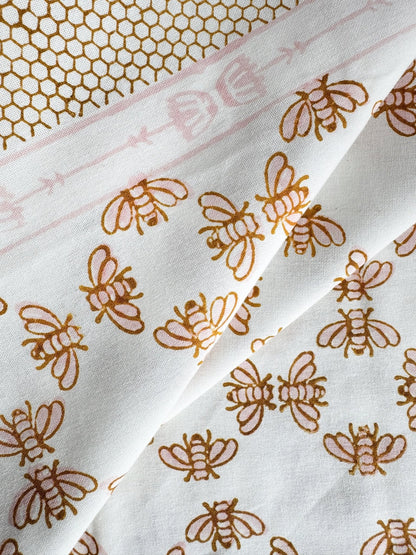 Table Throw - Honeybee - Rose & Mustard