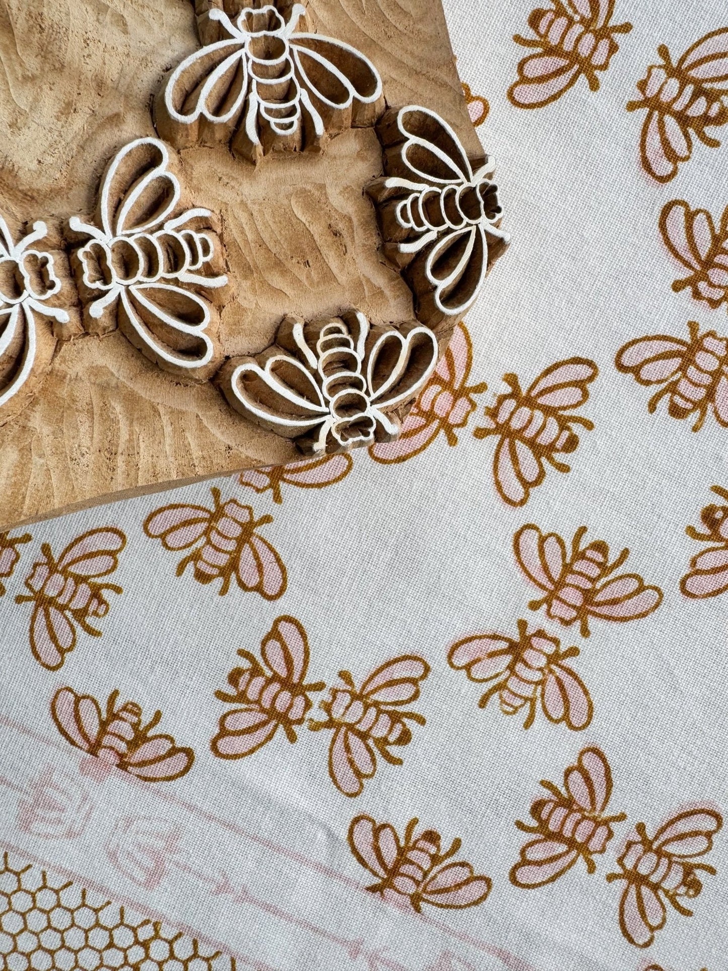 Table Throw - Honeybee - Rose & Mustard