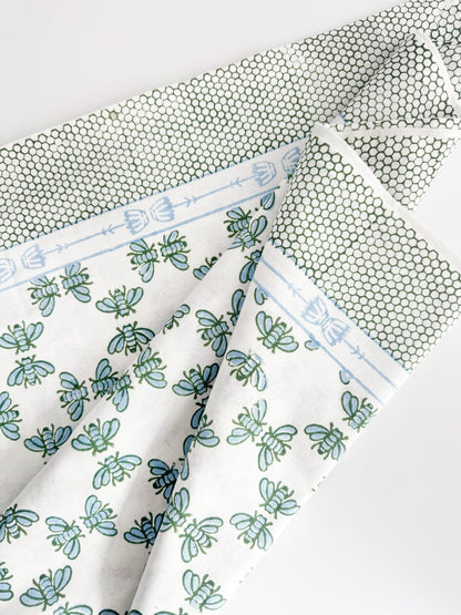 Table Throw - Honeybee - Uniform Blue & Sage