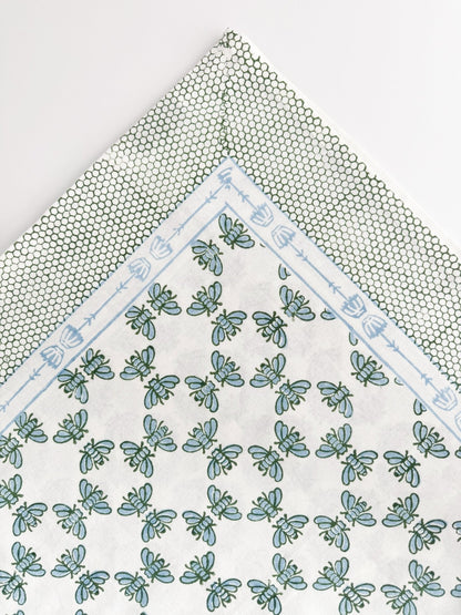 Table Throw - Honeybee - Uniform Blue & Sage