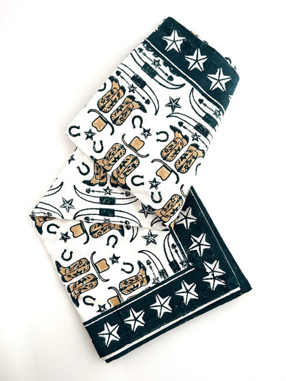Table Throw (Ivory)- Cowgirl, Midnight & Chai
