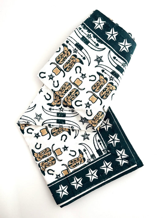 Table Throw (Ivory)- Cowgirl, Midnight & Chai