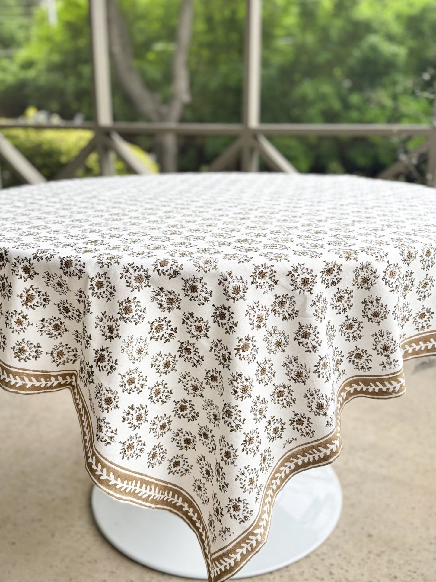 Table Throw - Lotus, Black & Chai