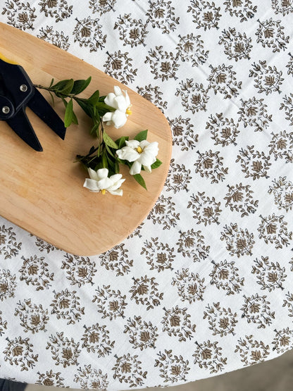 Table Throw - Lotus, Black & Chai