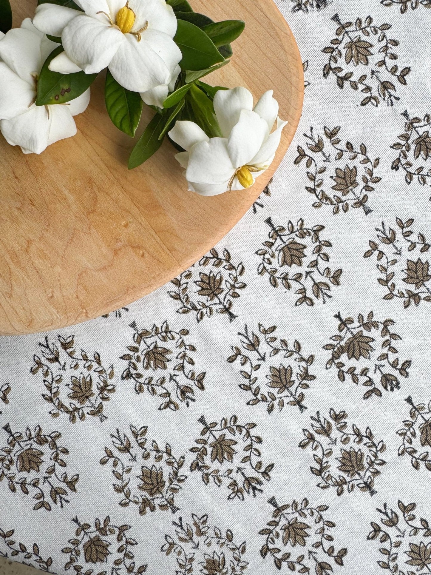 Table Throw - Lotus, Black & Chai