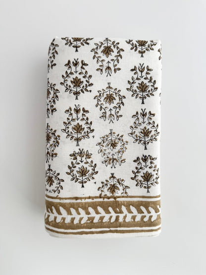 Table Throw - Lotus, Black & Chai