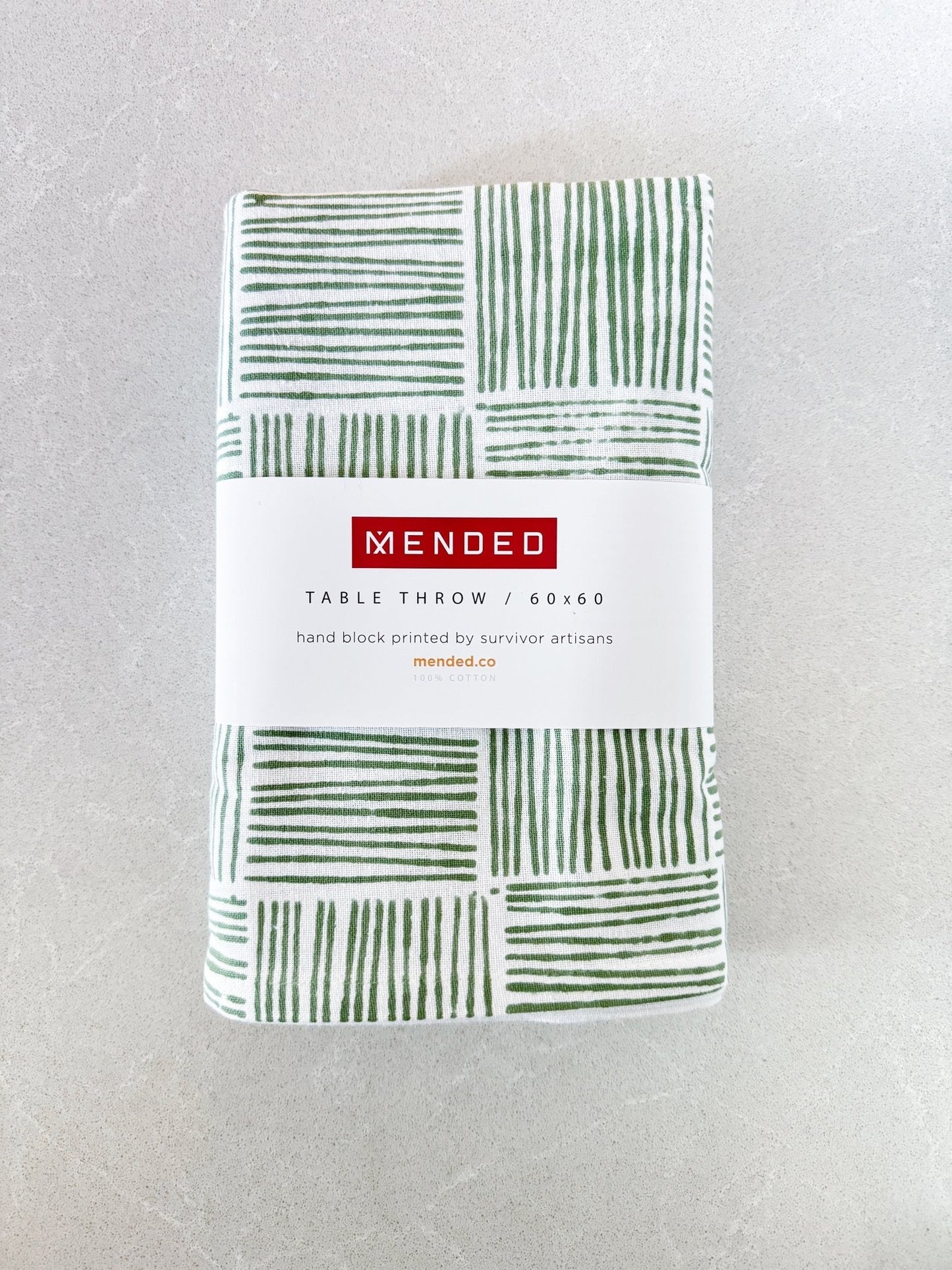 Table Throw - Stripe, Sage