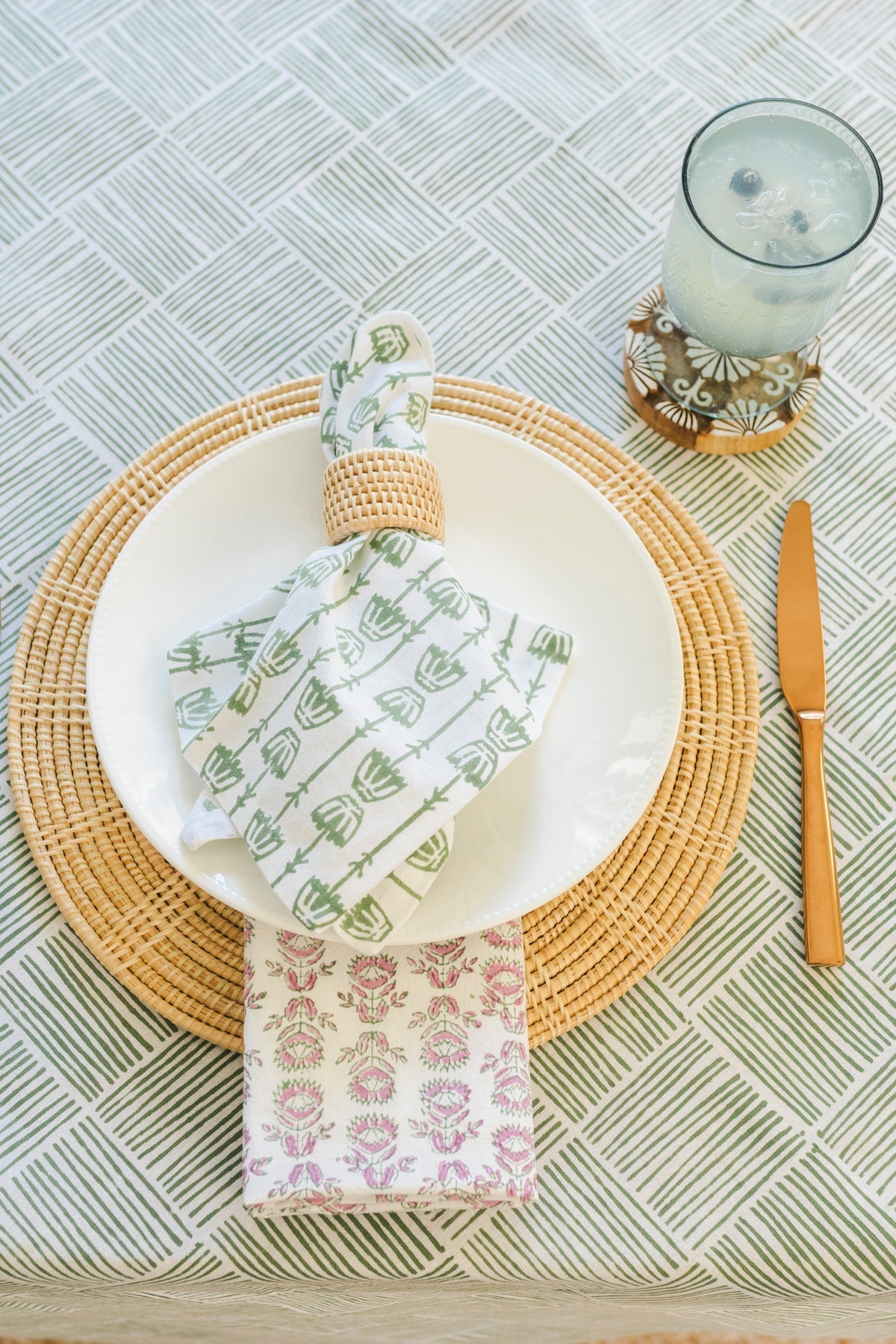 Table Throw - Stripe, Sage