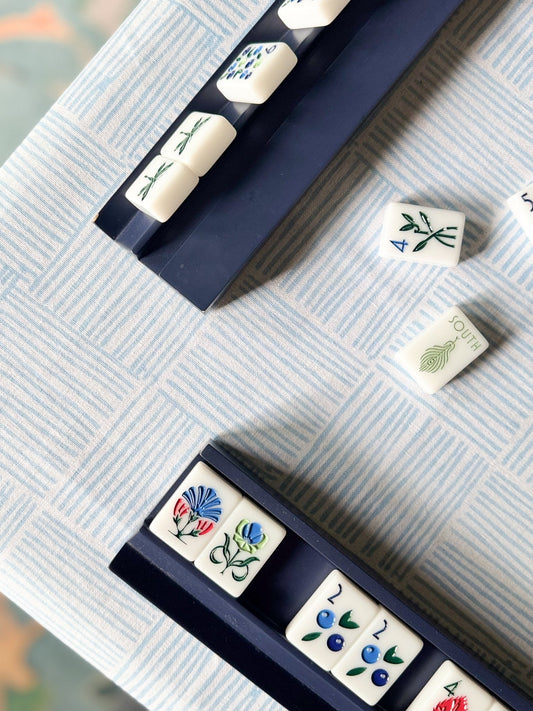 Table Throw - Striped, Uniform Blue