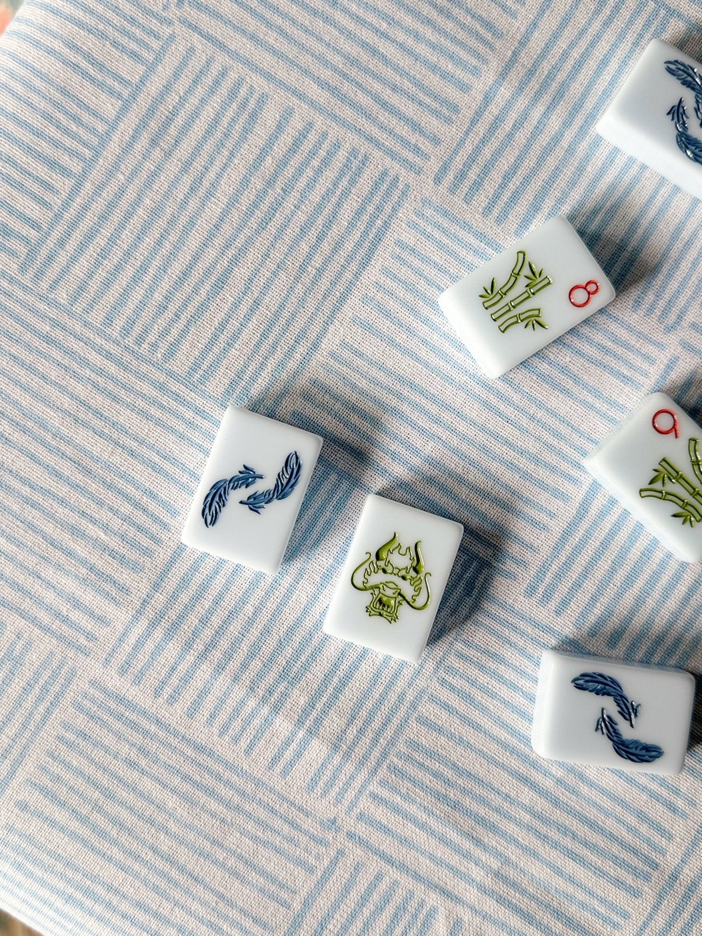 Table Throw - Striped, Uniform Blue