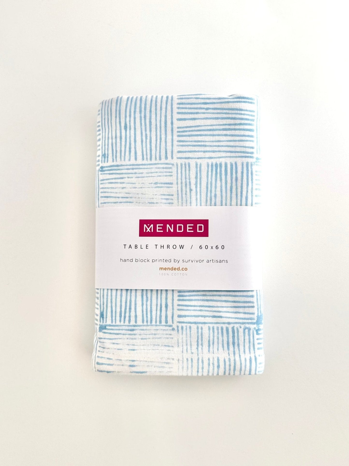 Table Throw - Striped, Uniform Blue